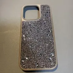 グリッター iPhoneケース シルバー系 スワロフスキー