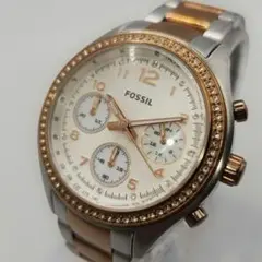 FOSSIL 稼働　レディース　クロノグラフ　ライトストーン　 腕時計のサムネイル