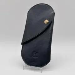 極美品 IL BISONTE イルビゾンテ レザー メガネケース ブラック 本革
