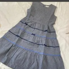 美品　160 むーのんのん ワンピース ブルー系　リボン　女の子