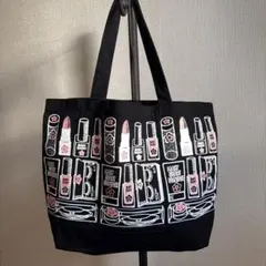 コスメデザイン ブラックトートバッグ