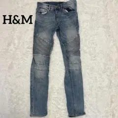 す*か様 H&M スキニーデニム ライトブルー　膝ストレッチ加工