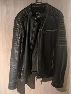ZARA　ブラックライダースジャケットLサイズのサムネイル