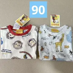 【新品】　ベビー　トップス　Tシャツ　半袖　おさるのジョージ　90サイズ