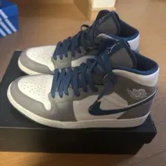 Nike Air Jordan 1 Mid ホワイト/グレー/ブルー