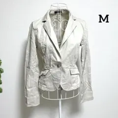 コムサイズム・M 長袖ジャケット ベージュ コットン混合