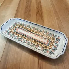 ツェラミカ ポーランド食器 長角皿 ストロベリー 花柄のサムネイル