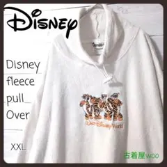 90Ｓ古着DISNEYディズニープルオーバーティガーワッペンロゴ長袖フリース