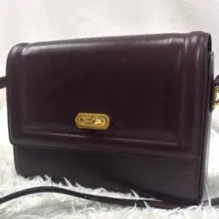 ☆希少☆バリー ボルドー レザー 金具 ターンロック ショルダーバッグ 収納力
