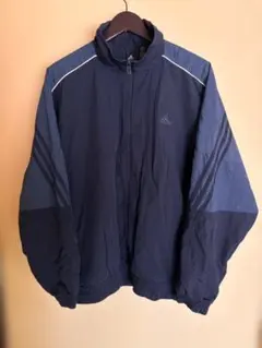 adidas ネイビー ナイロンジャケット L