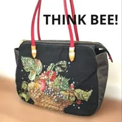 華やか】Think Bee! シンクビー ハンドバッグ 花柄刺繍 ビーズ - メルカリ