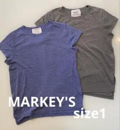 マーキーズ、MARKEY'S、半袖Tシャツ 2枚セット グレーブルー、size1のサムネイル
