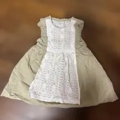 Pupil House ノースリーブ ワンピース 100cm 薄カーキのサムネイル