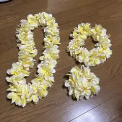 フラダンス用黄色と白のレイセット