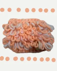 もこもこ引き揃えミニミニポーチ｜コーラルオレンジ