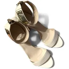 美脚22.5〜23ヒール10.5サンダル　ESPERANZA ゴールドベージュ