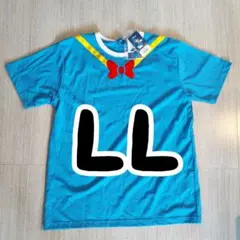新品タグ付ディズニー ドナルド なりきり Tシャツ LL アクリルキーホルダー付