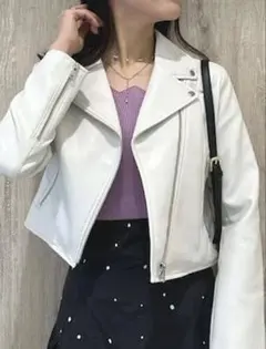 【新品未使用】フェイクレザーコンパクトライダースジャケット