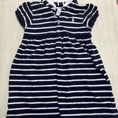 ラルフローレン　ボーダー　ネイビー　ピンク　ワンピース　24m 90cm
