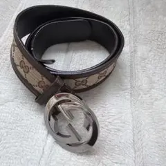 GUCCI GGロゴバックル ブラウンベルト