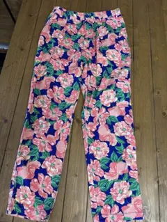 新品未使用　花柄パンツ　綿100% FREEサイズ　ウエスト紐のサムネイル