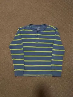 L.L.Bean ワッフルヘンリーネックカットソー ボーダー