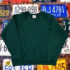 あ*お様 90s フルーツオブザルーム　無地スウェット L グリーン メキシコ製