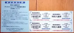 匿名　東武株主優待　東武動物公園　入園券／アトラクションパス割引券（2組4枚）のサムネイル