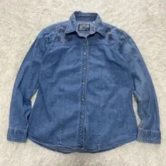 希少Wrangler デニム　ウエスタンシャツ 刺繍　ビンテージ　80〜90S