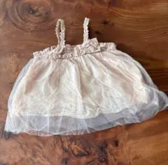 アプレレクール　薄いピンクのチュール　リボン　女の子　レース　80