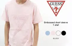 GUESS エンボスロゴ 半袖 Tシャツ ピンクのサムネイル