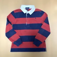 ポロ　ラルフローレン POLO 長袖 ラガーシャツ 赤紺 ボーダー キッズ