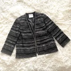 アルファエー αA アドーア姉妹ブランド ツイードノーカラージャケット 38