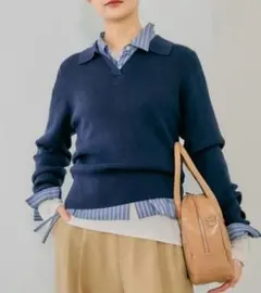 グローバルワーク MATINEE LINE リブポロスキッパープルオーバー M