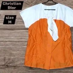 クリスチャンディオール　シャツ　ブラウス　オレンジ　半袖　M　匿名配送