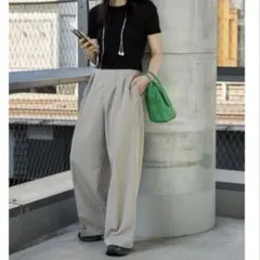 チェックパンツ ワイドパンツ