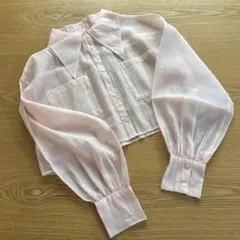 【Heather】ヘザー シースルーブラウス シアー ショート丈トップスのサムネイル