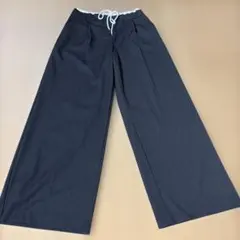 ZARA ダブルスウエストワイドパンツ グレー XS