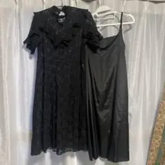 レースワンピース　黒　インナー次