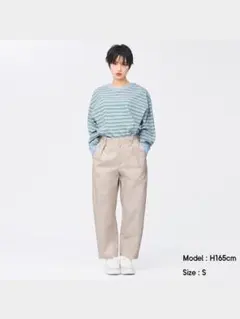 GU ジーユー カーブタックパンツ ブラック XLサイズ
