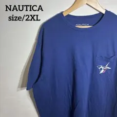 【US古着】NAUTICAワンポイントロゴ バックプリント クルーネックTシャツのサムネイル