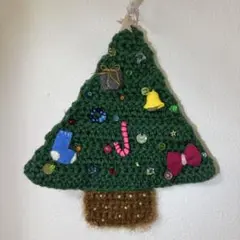 クリスマスツリー ☆ハンドメイド　タペストリー