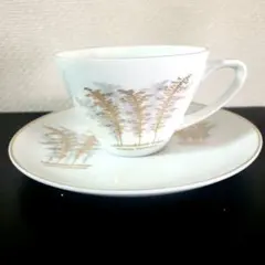 深川製磁　有田焼　ヴィンテージ　金彩 竹林 カップ&ソーサー 6客
