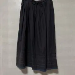 イオンセルフサービス　刺繍入りフレアスカート コットン100% L ナチュラル系のサムネイル