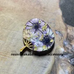 s-73 ハンドメイド レジン ヘアゴム ブローチ ポニーフック