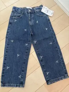 ZARA キッズ デニムパンツ リボン刺繍 104cm