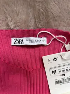ZARA ピンク リブ編み トップス M