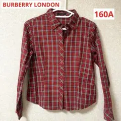 BURBERRY チェック シャツ 赤 160A