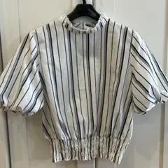 半袖ストライプブラウス Mサイズ