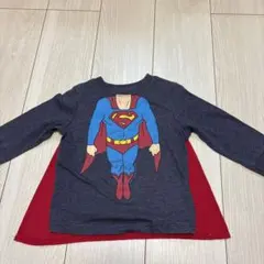 【映え抜群！】マント付き スーパーマン 長袖Tシャツ 90cmのサムネイル